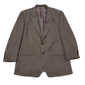 Lauren Ralph Lauren Blazer Men's 44L Wool Sport Coat Grey Houndstooth Preppy